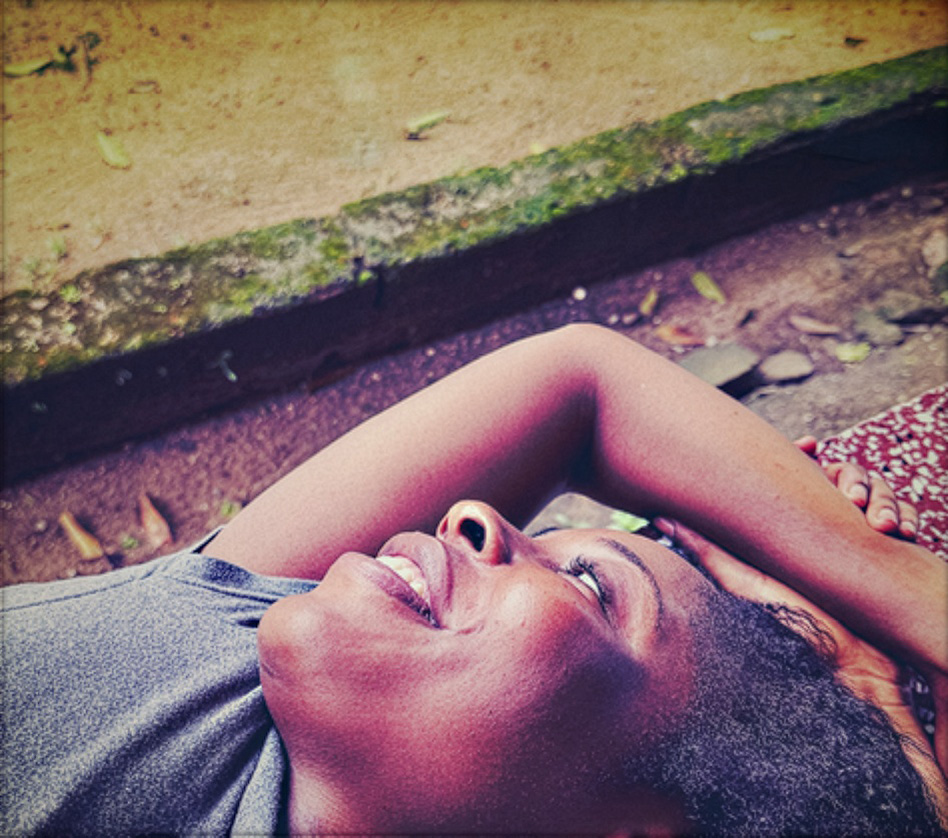 Women lying on the ground